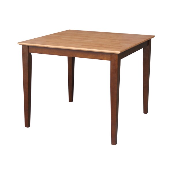 International Concepts Square Solid Wood Top Table, Cinnamon/Espresso, 36 in W, 36 in L, 30 in H, Wood, Cinnamon/Espresso - K58-3636-30S