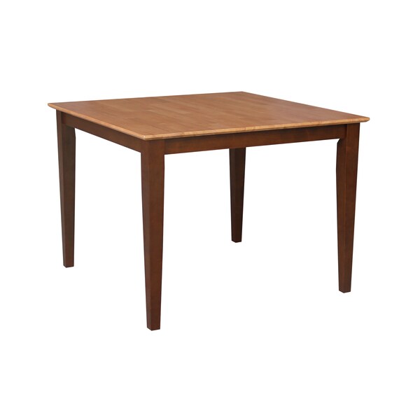 International Concepts Square Solid Wood Top Table, Cinnamon/Espresso, 36 in W, 36 in L, 30 in H, Wood, Cinnamon/Espresso - K58-3636-30S