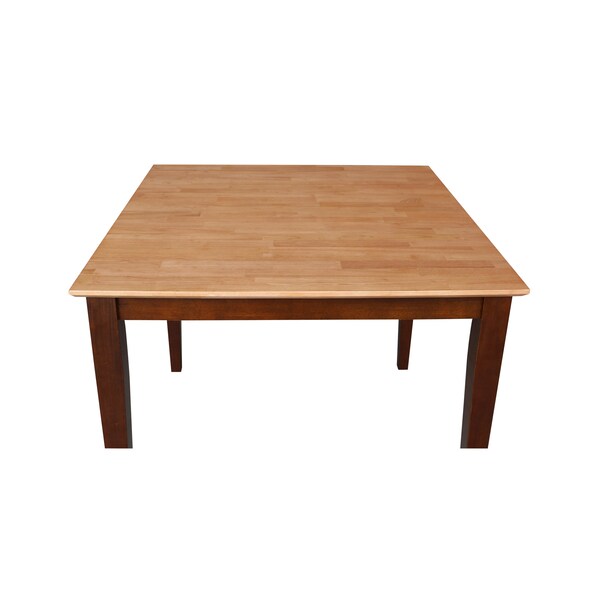 International Concepts Square Solid Wood Top Table, Cinnamon/Espresso, 36 in W, 36 in L, 30 in H, Wood, Cinnamon/Espresso - K58-3636-30S