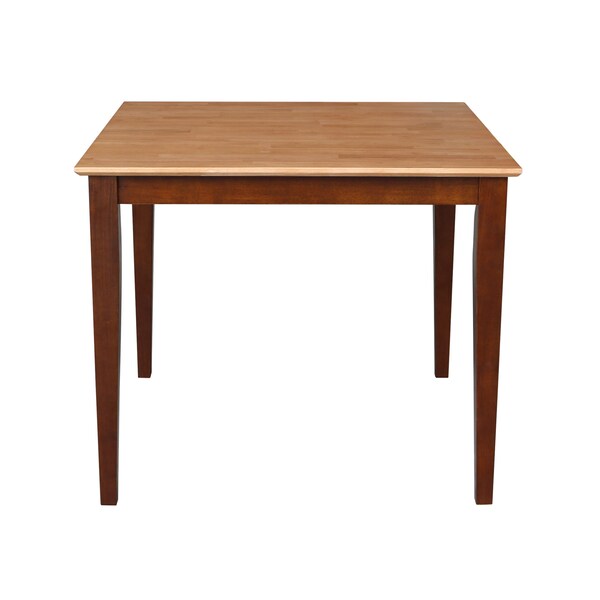 International Concepts Square Solid Wood Top Table, Cinnamon/Espresso, 36 in W, 36 in L, 30 in H, Wood, Cinnamon/Espresso - K58-3636-30S