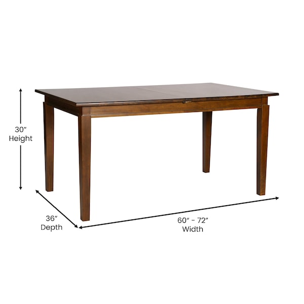 Flash Furniture Rectangle 36" W, 72" L, Rubberwood (Parawood), Brown Matte - KER-T-217EX-BRN-72-GG