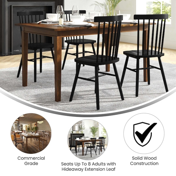 Flash Furniture Rectangle 36" W, 72" L, Rubberwood (Parawood), Brown Matte - KER-T-217EX-BRN-72-GG
