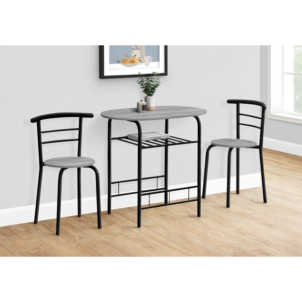 Monarch Specialties Dining Set, 31.5 W, 29.25 H, Manufactured Wood, Grey - I 1207