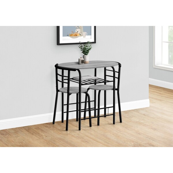 Monarch Specialties Dining Set, 31.5 W, 29.25 H, Manufactured Wood, Grey - I 1207