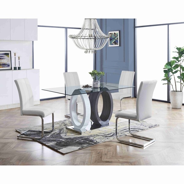 Global Furniture Usa Contemporary  D1628Dt + D915Dc White - 2799