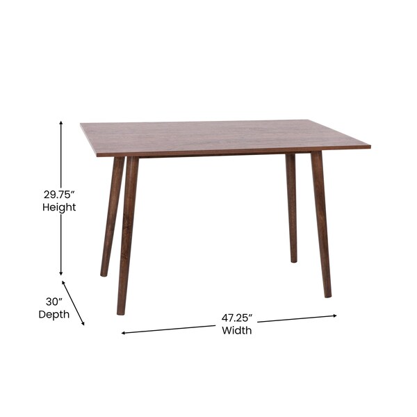 Flash Furniture 30 W, 47.25 L, 29.75 H, Particleboard, Rubberwood (Parawood) - EM-DT16001-WAL-GG