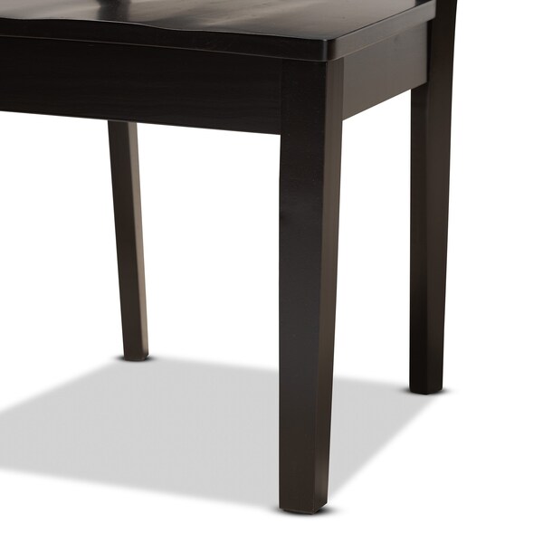 Baxton Studio Kaila Modern and Contemporary Dark Brown Finished Wood 5-Piece Dining Set - 179-11385-10900-ZORO