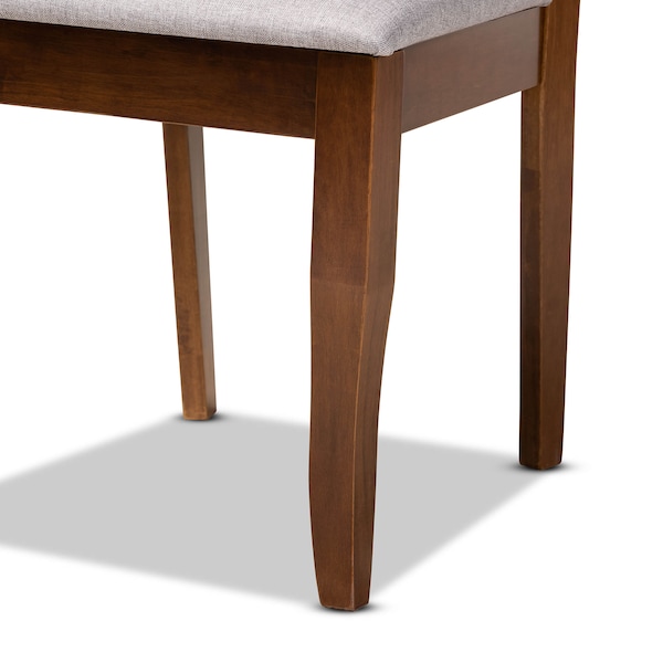 Baxton Studio Adara Grey Upholstered and Walnut Wood 5-Piece Dining Set - 173-9874-10895