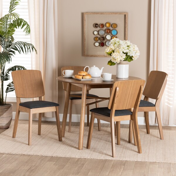 Baxton Studio 39.4 W, 29.5 H, Fabric "100% Polyester", Rubberwood , MDF, LVL with China Ash Veneer , USFR Foam - 224-12947-12948-ZORO