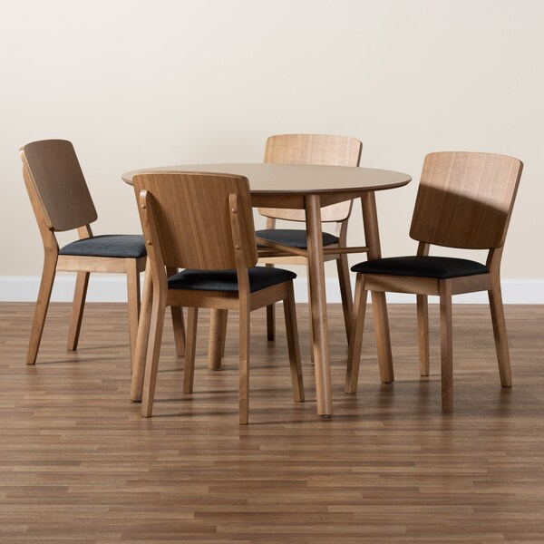 Baxton Studio 39.4 W, 29.5 H, Fabric "100% Polyester", Rubberwood , MDF, LVL with China Ash Veneer , USFR Foam - 224-12947-12948-ZORO