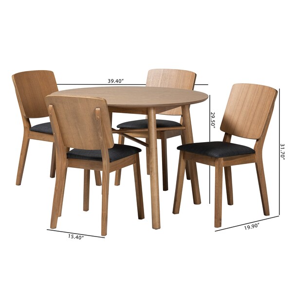 Baxton Studio 39.4 W, 29.5 H, Fabric "100% Polyester", Rubberwood , MDF, LVL with China Ash Veneer , USFR Foam - 224-12947-12948-ZORO