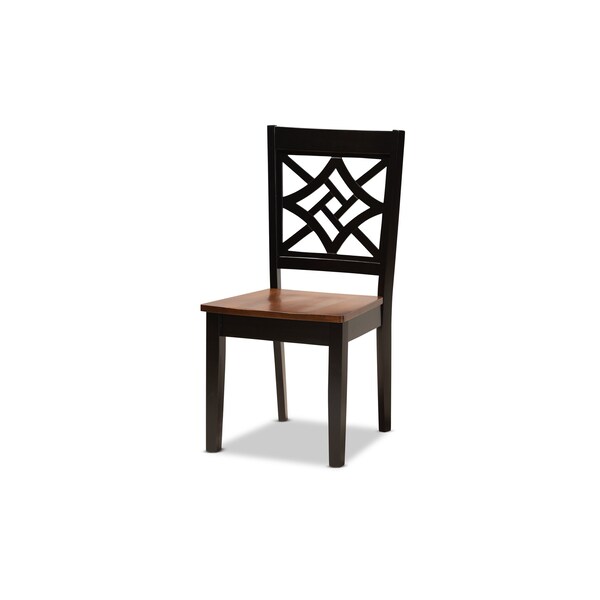 Baxton Studio Miela Modern and Contemporary Two-Tone Dark Brown and Walnut Brown Finished Wood 5-Piece Dining Set - 179-11389-10892-ZORO