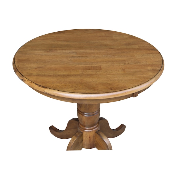 International Concepts Round 30 in Round Top Pedestal Table, 28.9 inH, Pecan, 30 in W, 30 in L, 28.9 in H, Wood, Pecan - K59-30RT
