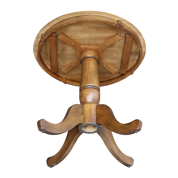 International Concepts Round 30 in Round Top Pedestal Table, 28.9 inH, Pecan, 30 in W, 30 in L, 28.9 in H, Wood, Pecan - K59-30RT