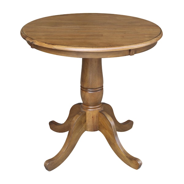 International Concepts Round 30 in Round Top Pedestal Table, 28.9 inH, Pecan, 30 in W, 30 in L, 28.9 in H, Wood, Pecan - K59-30RT