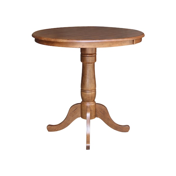 International Concepts Round 36 in Round Top Pedestal Table, 41.1 in Height, Distressed Oak, 36 in W, 36 in L, 41.1 in H - K42-36RT-6B-2