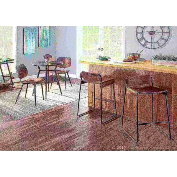 Lumisource Clara Round Dinette Table in Antique Metal - DT-CLARARN AN
