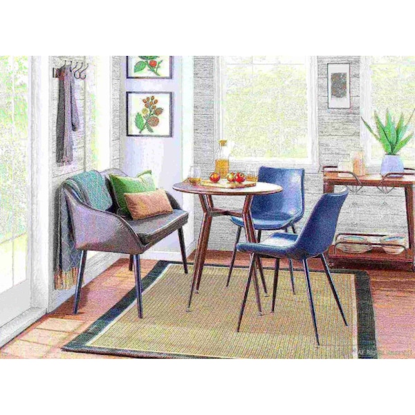 Lumisource Clara Round Dinette Table in Antique Metal - DT-CLARARN AN