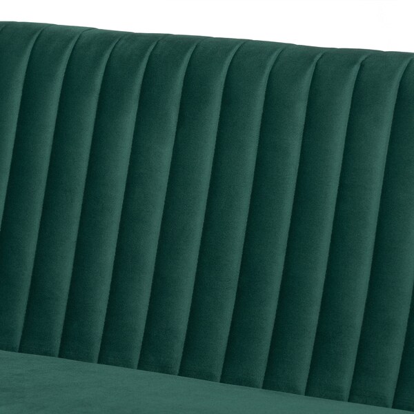 Baxton Studio 47.25 W, 27.75 H, Fabric "100% Polyester", Plywood, MDF, LVL, Wood, Foam, Rubber Wood - 214-11962-11961-11961-9305-ZORO