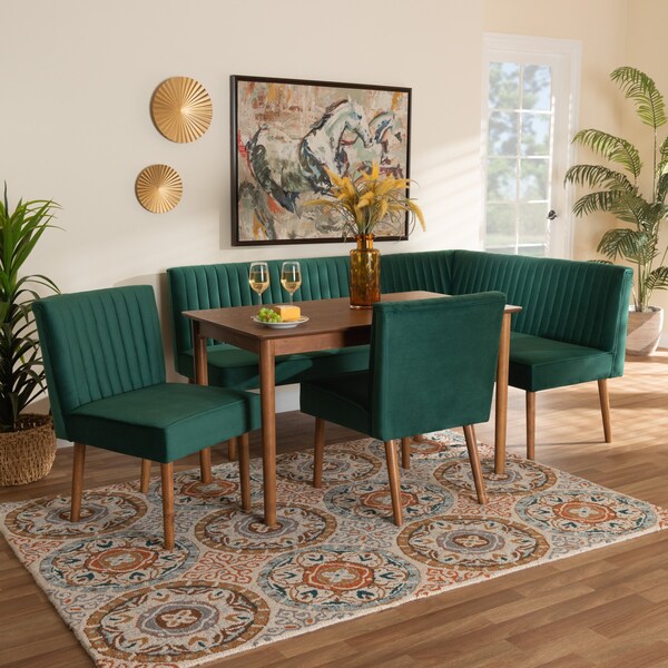 Baxton Studio 47.25 W, 27.75 H, Fabric "100% Polyester", Plywood, MDF, LVL, Wood, Foam, Rubber Wood - 214-11962-11961-11961-9305-ZORO