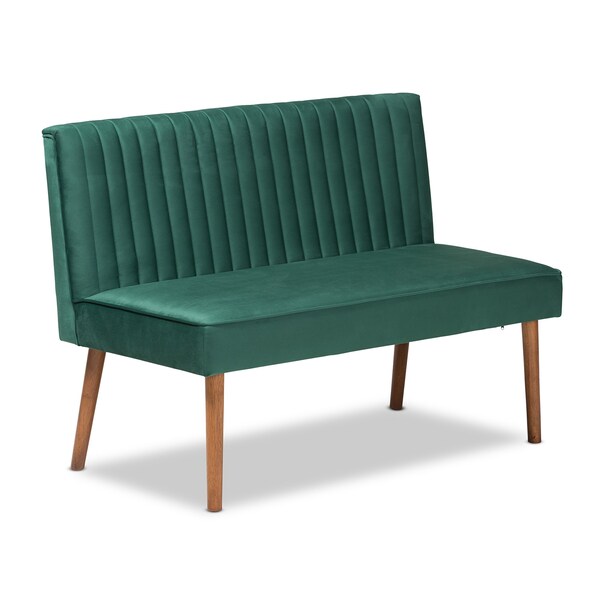 Baxton Studio 47.25 W, 27.75 H, Fabric "100% Polyester", Plywood, MDF, LVL, Wood, Foam, Rubber Wood - 214-11962-11961-11961-9305-ZORO