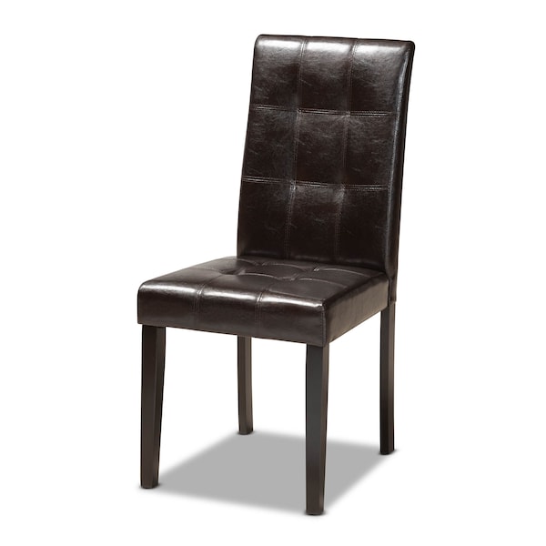 Baxton Studio Vida Dark Brown Upholstered and Dark Brown Wood 5-Piece Dining Set - 169-8030-10898