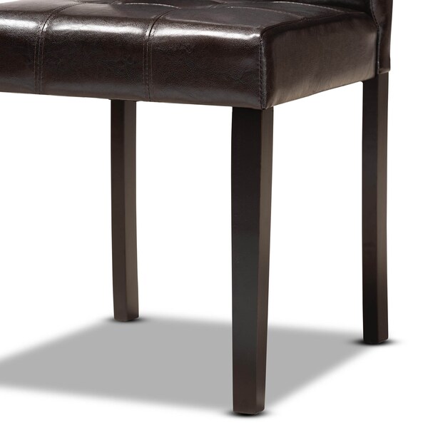 Baxton Studio Vida Dark Brown Upholstered and Dark Brown Wood 5-Piece Dining Set - 169-8030-10898
