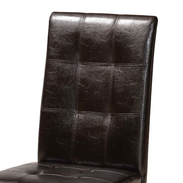 Baxton Studio Vida Dark Brown Upholstered and Dark Brown Wood 5-Piece Dining Set - 169-8030-10898