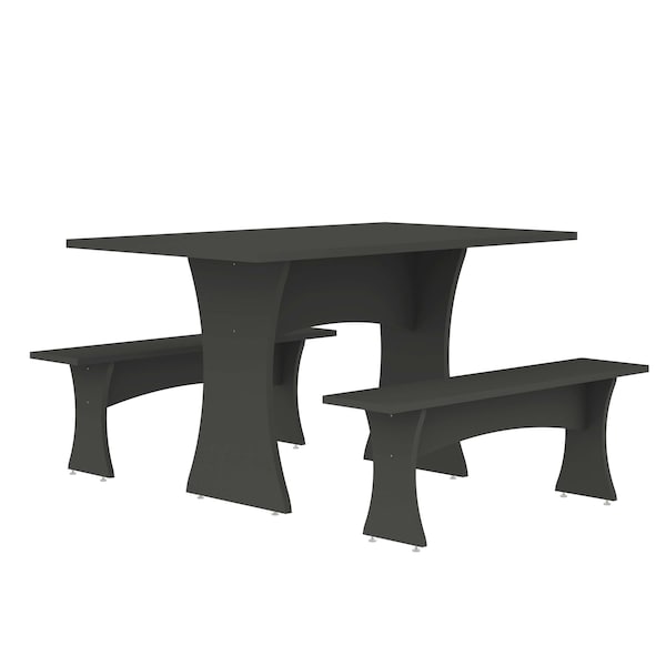 Manhattan Comfort Coney Dining Set of 3 in Grey - 186GMC9