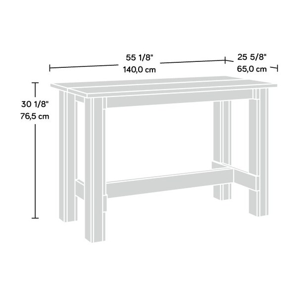 Sauder Dining Table, 55.12 in W, 25.59 in L, 30.12 in H, Engineered wood - 432076
