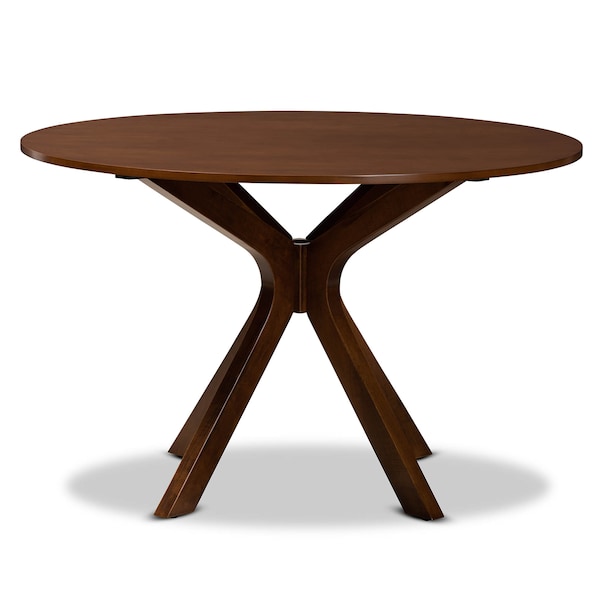 Baxton Studio Kenji Walnut Brown Finished 48-Inch-Wide Round Wood Dining Table - 169-10893