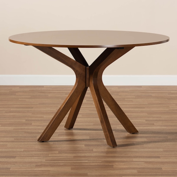 Baxton Studio Kenji Walnut Brown Finished 48-Inch-Wide Round Wood Dining Table - 169-10893
