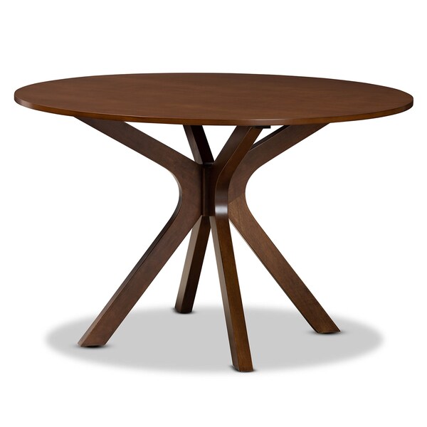 Baxton Studio Kenji Walnut Brown Finished 48-Inch-Wide Round Wood Dining Table - 169-10893