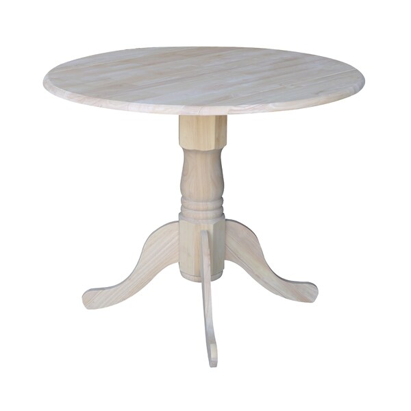 International Concepts Square Dual Drop Leaf Table, 36 in, Unfinished, 36 in W, 36 in L, 30 in H, Wood, Unfinished - T-36DP