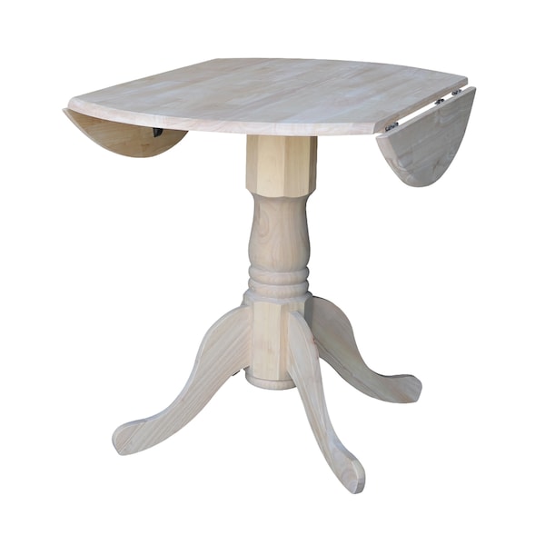 International Concepts Square Dual Drop Leaf Table, 36 in, Unfinished, 36 in W, 36 in L, 30 in H, Wood, Unfinished - T-36DP