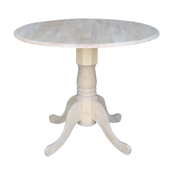 International Concepts Square Dual Drop Leaf Table, 36 in, Unfinished, 36 in W, 36 in L, 30 in H, Wood, Unfinished - T-36DP
