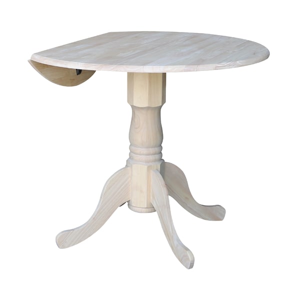 International Concepts Square Dual Drop Leaf Table, 36 in, Unfinished, 36 in W, 36 in L, 30 in H, Wood, Unfinished - T-36DP