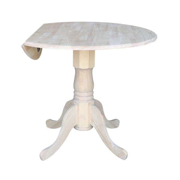 International Concepts Square Dual Drop Leaf Table, 36 in, Unfinished, 36 in W, 36 in L, 30 in H, Wood, Unfinished - T-36DP