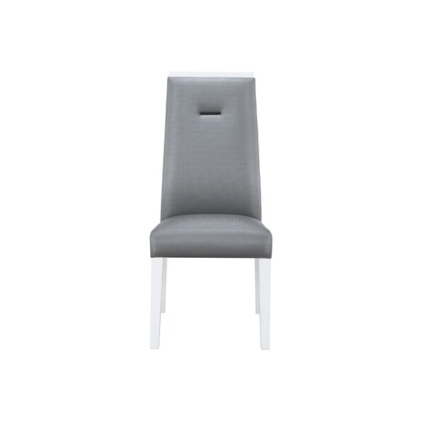 Global Furniture Usa Modern  High Gloss, PU Ylime White Marble Dining Table + Ylime Grey Dc - 4487