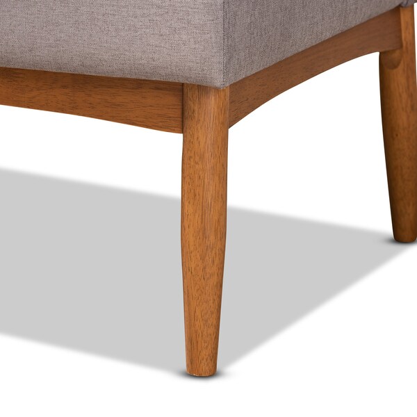 Baxton Studio Riordan Mid-Century Modern Grey Fabric and Walnut Brown Finished Wood 4-Piece Dining Nook Set - 186-11355-9308-9305-ZORO