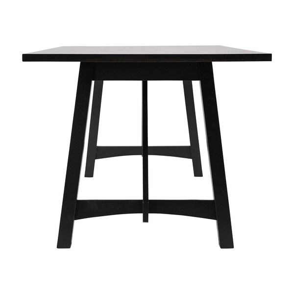 Flash Furniture Everly 60in. Solid Wood Trestle Base Dining Table, Farmhouse Style Table w/Seating for 6, Black - KER-T-851-BLK-60-GG