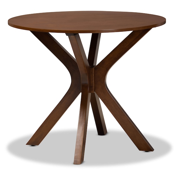 Baxton Studio Jessie Grey Upholstered and Walnut Wood 5-Piece Dining Set - 171-9877-10891