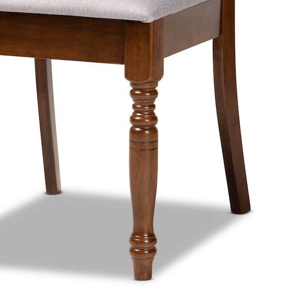 Baxton Studio Jessie Grey Upholstered and Walnut Wood 5-Piece Dining Set - 171-9877-10891