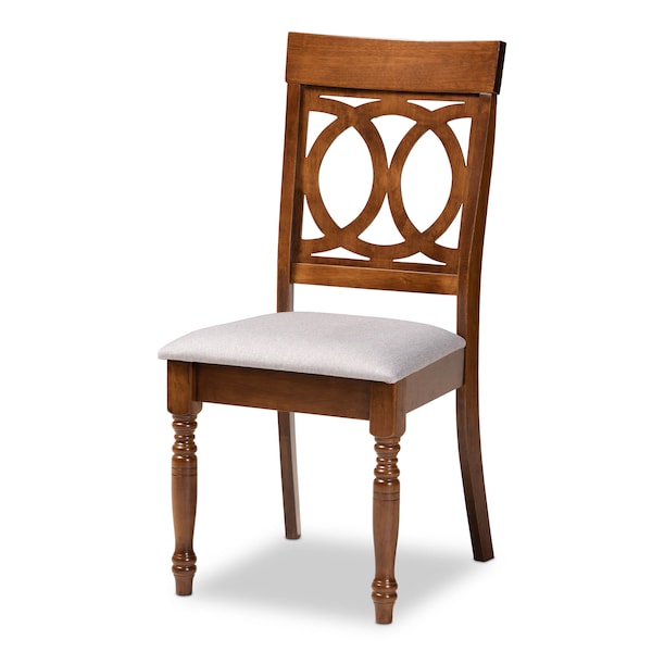 Baxton Studio Jessie Grey Upholstered and Walnut Wood 5-Piece Dining Set - 171-9877-10891