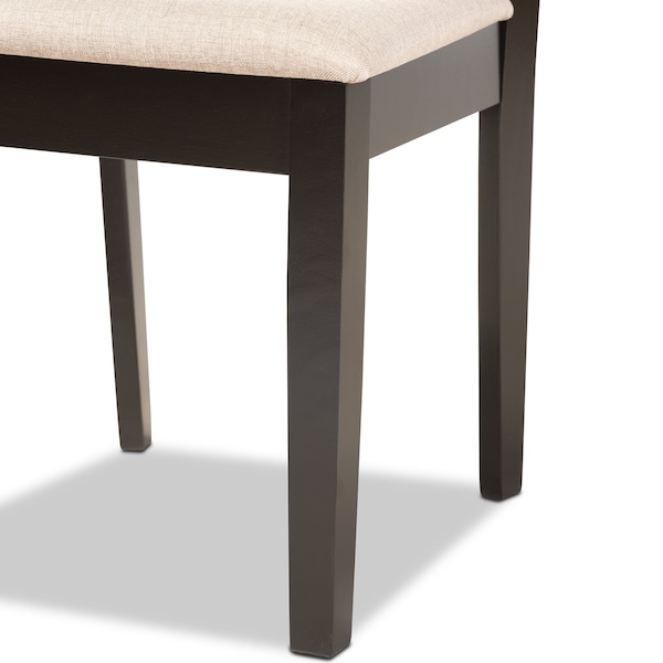 Baxton Studio Fenton Modern and Contemporary Sand Fabric and Dark Brown Finished Wood 5-Piece Dining Set - 176-11378-8026-ZORO