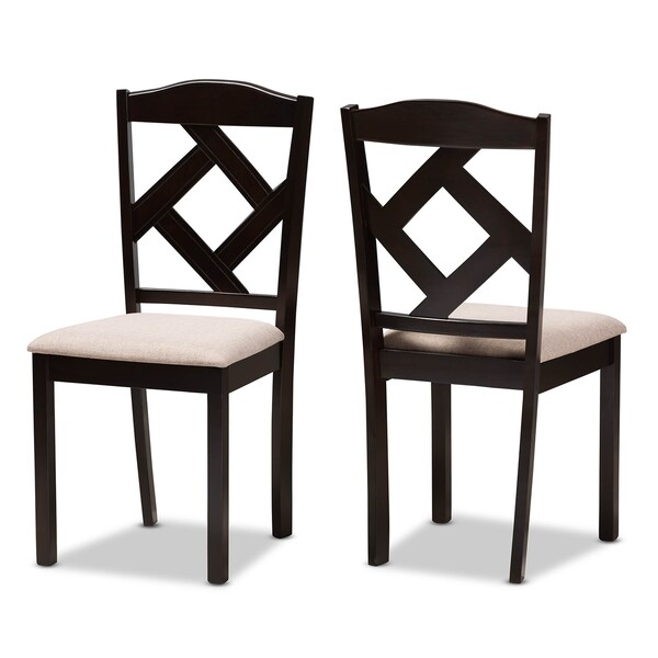 Baxton Studio Ruth Beige Upholstered and Brown Finished 5-Piece Dining Set - 142-8027-8026