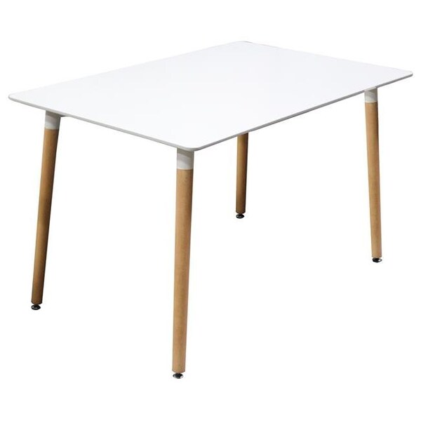 Best Master Furniture Best Master Furniture G01 Dining Table Mid Century Modern White Dining Table; White - G01 DINING TABLE