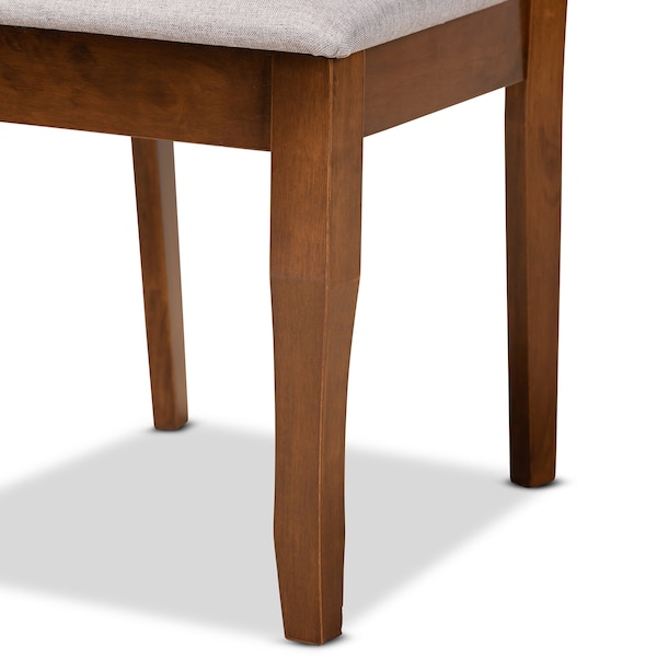 Baxton Studio Mael Modern and Contemporary Grey Fabric and Walnut Brown Finished Wood 7-Piece Dining Set - 186-10542-10520-ZORO