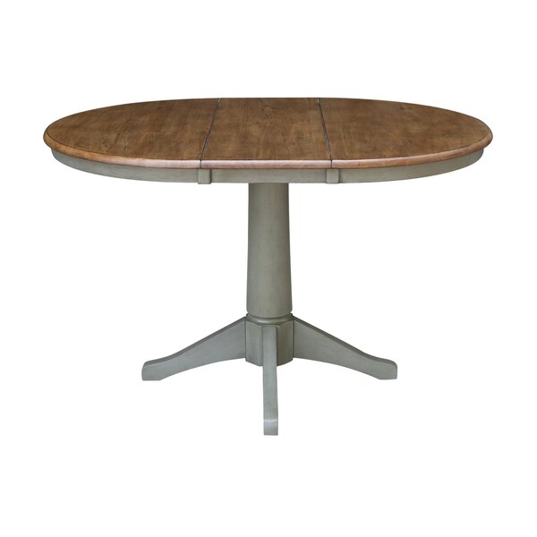 International Concepts 36 in. Round Extension Dining table with 4  chairs - K41-36RXT-27B-C2-4