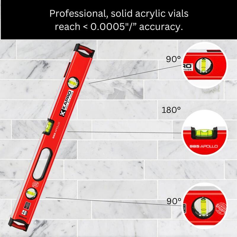 Kapro 24 in. Professional Aluminum Box Level with Magnified Vial and Plumb Site - 985-41X-24